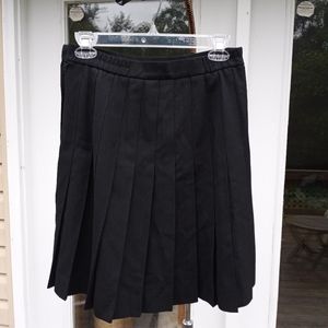 Talbots Black Pleated Wool Skirt 6P